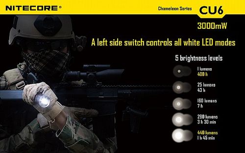 פנס יד 440 לומן UV CU6 NITECORE