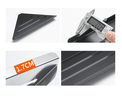 מדף פינתי לשמפו שחור מתוך קולקציית מדפים (תמונת מוצר) - איכות פרימיום בלתי מתפשרת ואחריות מלאה