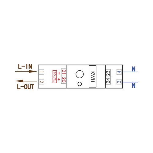 מונה חשמל דיגיטלי ללוח חד פאזי 2 מודול NSK7225-1P ניסקו