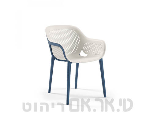 כסא עטרה בסיס כחול מושב אפור בהיר