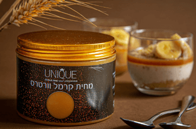 קינוח כוסות גבינה בננה קרמל 