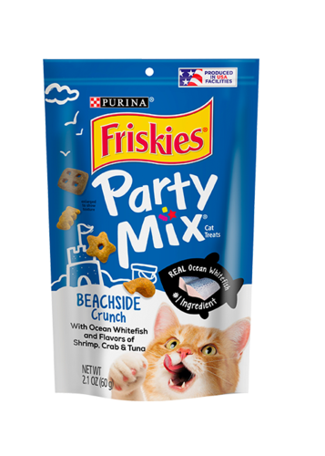 חטיף לחתול פריסקיז PARTY MIX מעדני הים קראנץ' שרימפס סרטנים וטונה 60 גר'