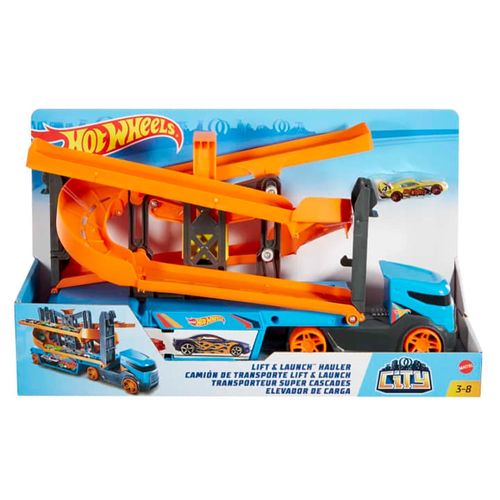 הוט ווילס - משאית מובילה מכוניות עם מסלול - HOT WHEELS GNM62