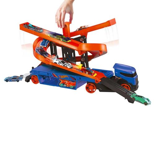 הוט ווילס - משאית מובילה מכוניות עם מסלול - HOT WHEELS GNM62