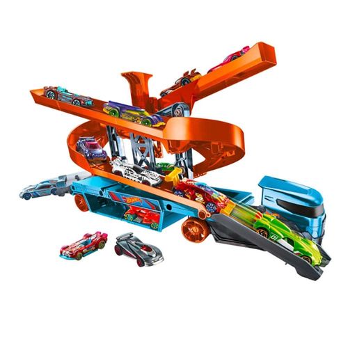 הוט ווילס - משאית מובילה מכוניות עם מסלול - HOT WHEELS GNM62