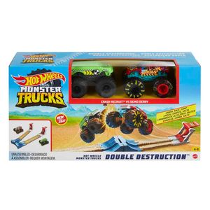 הוט ווילס - מאנסטר טראק משגר כפול + 2 רכבים - HOT WHEELS GYC80