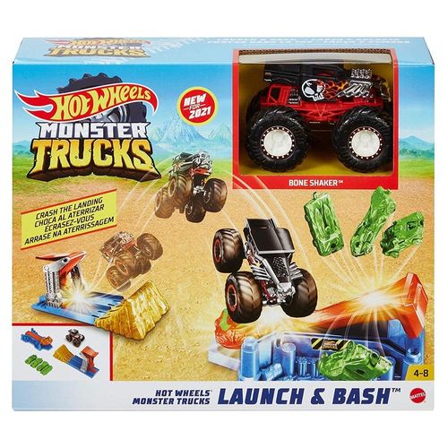 הוט ווילס - מאנסטר טראק משגר+רכב - HOT WHEELS GVK08