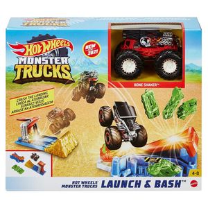 הוט ווילס - מאנסטר טראק משגר+רכב - HOT WHEELS GVK08