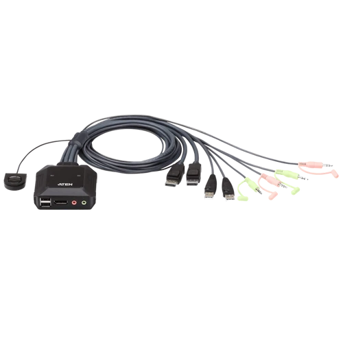 ATEN 2-Port USB DisplayPort Cable KVM Switch CS22DP
