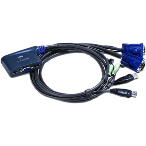 ATEN 2-Port USB VGA/Audio Cable KVM Switch CS62U
