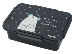 קופסת אוכל לילדים עם מכסה וואקום מתאים לגן, בית הספר או לשימוש בבית - אפור צ