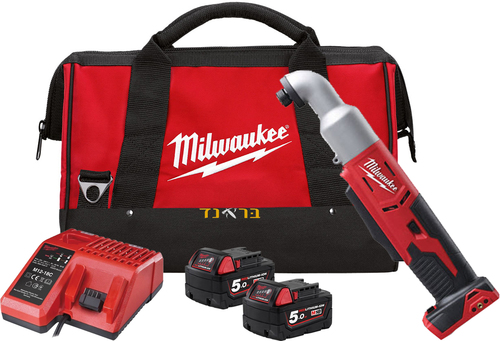 מברגת אימפקט זוויתית 18V + שתי סוללות 5.0AH