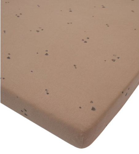 סדין לעריסת תינוק 100% כותנה ג'רסי - חום מודפס