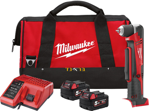 מברגה/מקדחה זוויתית 18V + שתי סוללות 5.0AH