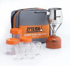 ערכת קפה עם כירה מתקפלת אמגזית