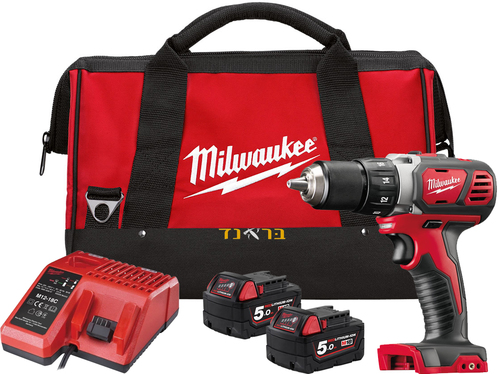 מברגה/ מקדחה קומפקטית 18V + שתי סוללות 5.0AH