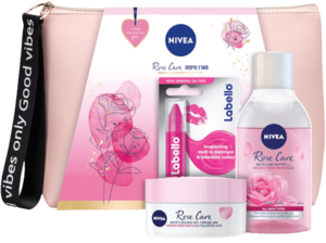מארז טיפוח | ROSE CARE | קרם יום | מים מיסלריים | שפתון לבלו |