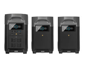 תחנת כוח ניידת DELTA3600PRO + סט 2 תאי הרחבה הספק 3600W, קיבולת כללית 10800Wh דגם DELTA3600PRO2EB ECOFLOW