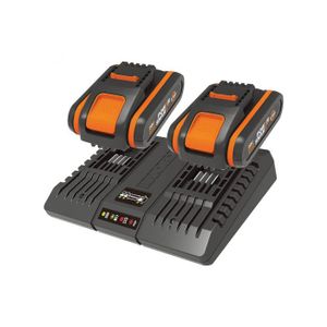 מטען 20V כפול +סוללות 2X2A WORX