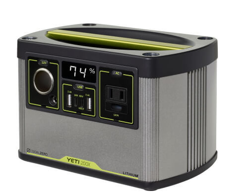 תחנת כוח ניידת הקלה ביותר דגם YETI 200X יצרן GOALZERO