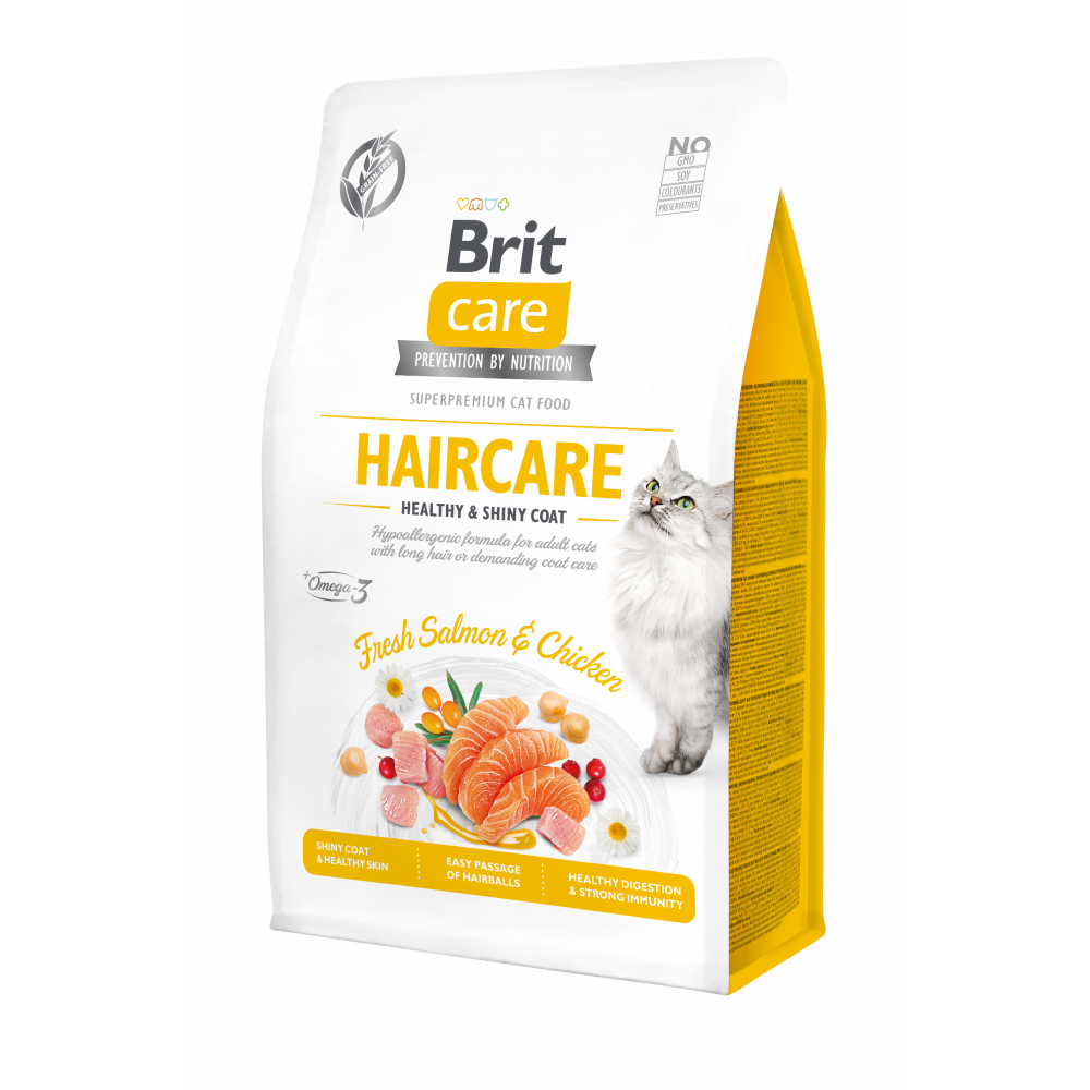 בריט קר חתול 2 ק"ג פרווה מבריקה Brit Care Grain-Free Haircare