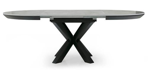 שולחן עגול לפינת אוכל דגם VL-106 דמוי שיש שחור 