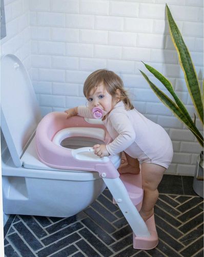 ישבנון גמילה מרופד עם שתי מדרגות וידיות אחיזה תכלת - סופר בייבי