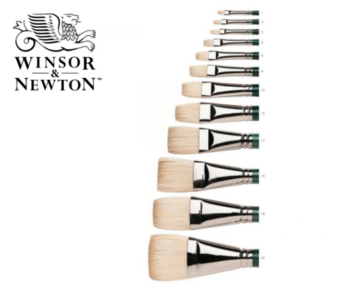 מכחול שיער טבעי לצבעי שמן מסדרת Winton (שטוח קצר) במבחר גדלים