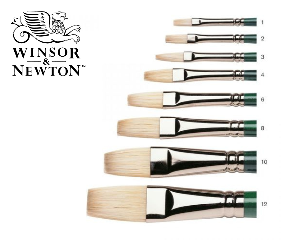 מכחול שיער טבעי לצבעי שמן מסדרת Winton (שטוח ארוך) במבחר גדלים