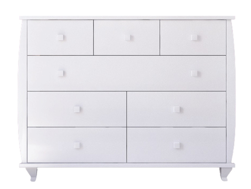 שידת תינוק רחבה דגם סינדרלה - לבן