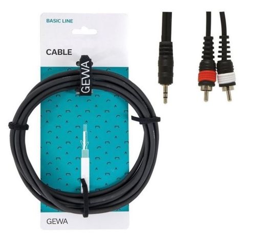 כבל Y אורך 3 מטר PL(s) 35 - 2xRCA מסדרת BASIC LINE מבית GEWA (Germany)