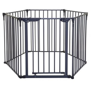 שער בטיחות מודולארי 3 ב 1 הופך גם ללול משחק דגם רויאל - אפור פחם