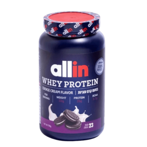 אבקת חלבון אול אין | Allin Whey Protein | פאוץ 759 גרם | בטעם קרם עוגיות