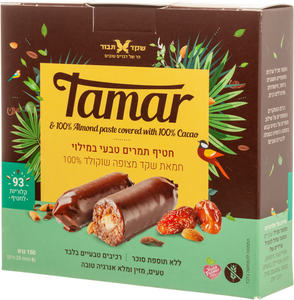מארז חטיפי תמר במילוי חמאת שקדים בציפוי שוקולד