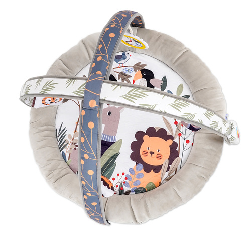 משטח פעילות לתינוק Animals & Smiles אפור ולבן Twigy