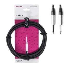 כבל זוויתי PL 63 מקצועי 3 מטר TWEED בצבע שחור לבן INSTRUMENT CABLE PRO מבית GEWA (Germany)