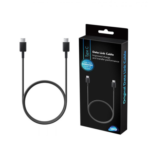 כבל טעינה והעברת נתונים טייפ סי לטייפ סי Samsung Type-C Type-C באורך 0.8 מטר - צבע שחור