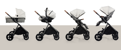 עגלת תינוק aeria עם אפשרות מצבי גובה בגימור סיגנצ'ור יוקרתי - Carbon אפור כהה