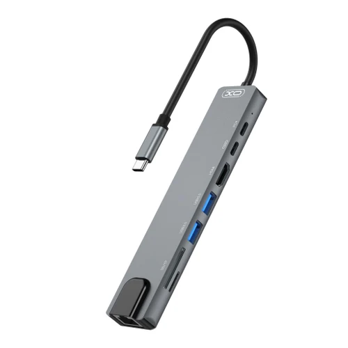תחנת עגינה עם 3 חיבורי Type-C למחשב נייד 8 ב-1  HUB003 100W