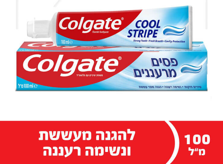 קולגייט | אדומה | ג'ל פסים מרעננים | 100 מ''ל