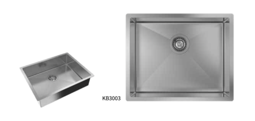 KB3003 כיור מטבח נירוסטה ציפוי PVD גרפיט עד 60 ס״מ 