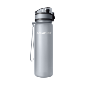 בקבוק פלסטיק אפור אקוואפור Aquaphor grey + סנן מים
