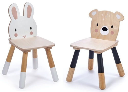 סט שולחן עם מגירת אחסון נסתרת וכיסאות חיות היער מעץ מלא