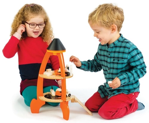 סט חלליות קוסמי מעץ 10 חלקים