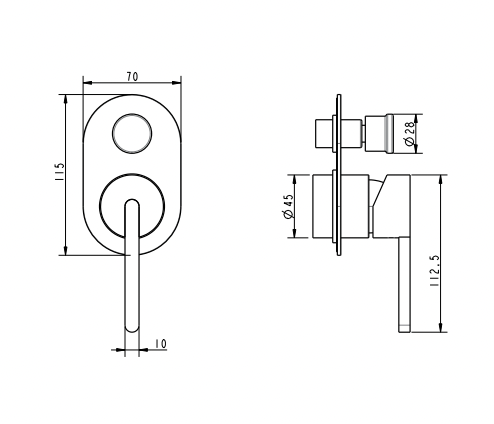 BM5059 אינטרפוץ 4 דרך קומפלט,סדרת STICK FLOW | שחור מט