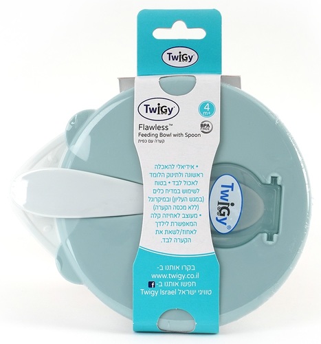 קערת אוכל עם מכסה וכפית Feeding Bowl - כחול