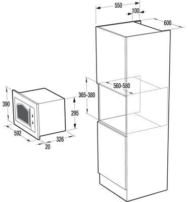 מיקרוגל בנוי משולב גריל GORENJE BM235CLB במלאי!!!