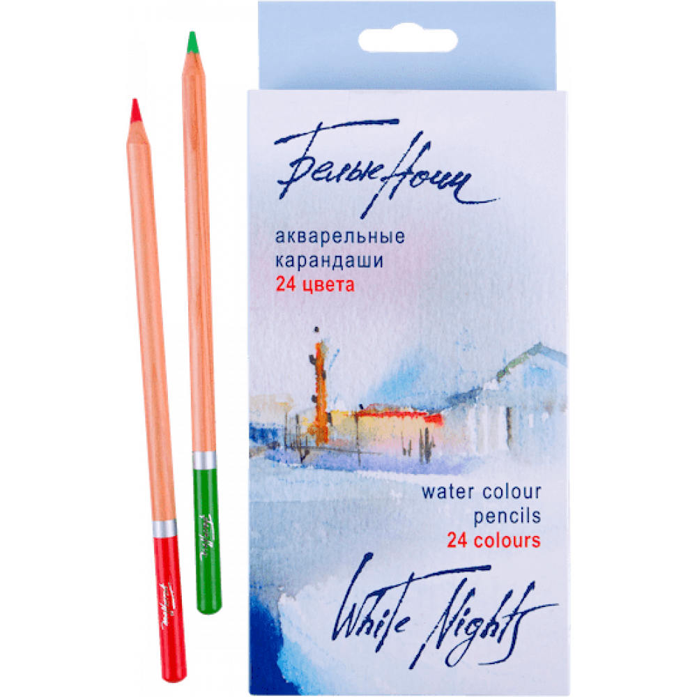 סט 24 עפרונות אקוורל באריזת קרטון WHITE NIGHTS