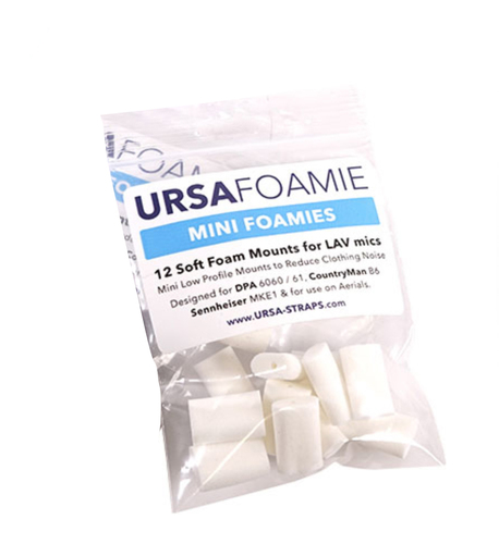URSA Strap Foamies Mini ספוג רך עם פינות שטוחות למיקרופון דש (לבן)