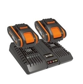 מטען מהיר 20V כפול + שתי סוללות לתיום 4.0AH WORX